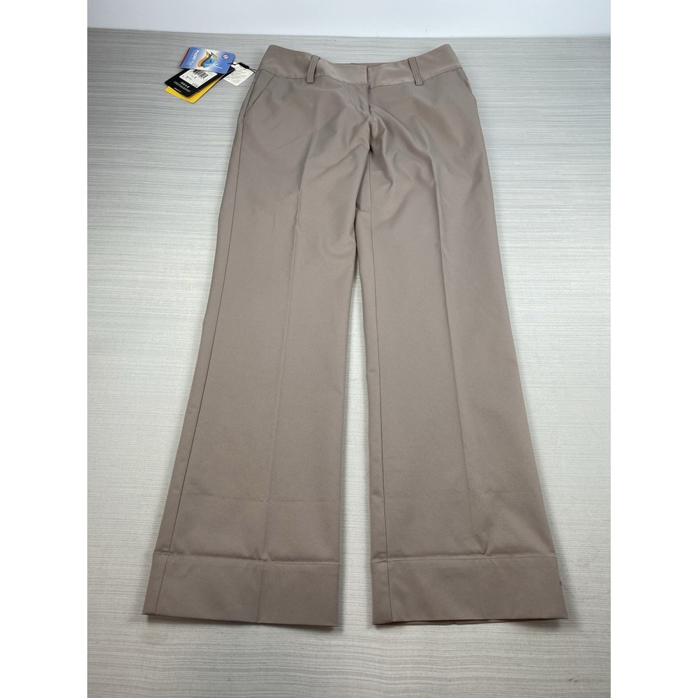 Adidas Climalite Golf Pants Women's Khaki‎ Straight-Leg Stretch Size 2 Trousers - Picture 2 of 16